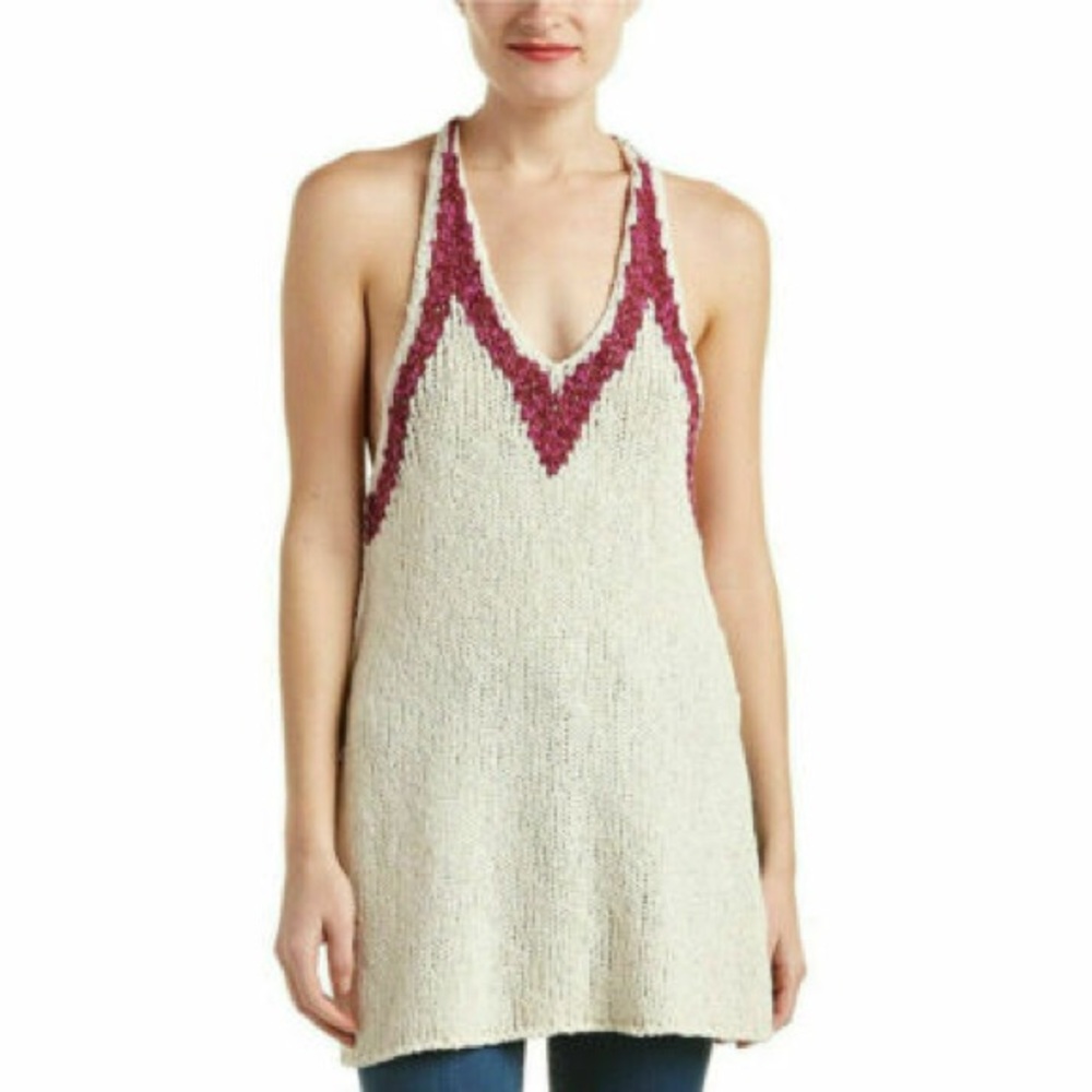 Free People "Hold On" Nubble Crochet Tank Top